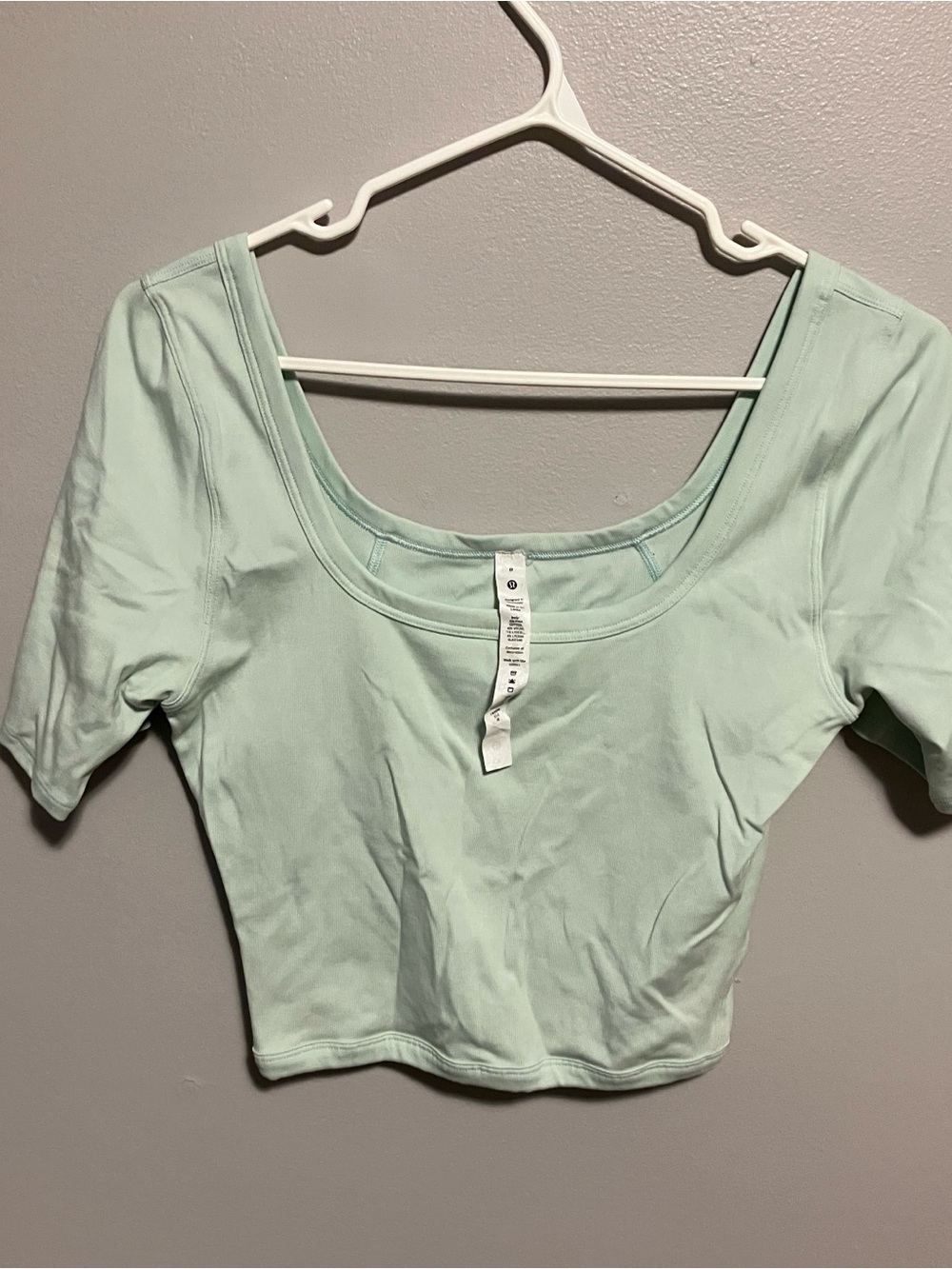 lululemon athletica Mint Green Scoop-Neck Crop Top